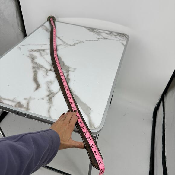 Nocona 170110 Womens L Cross Vintage Crackle Leather Belt Brown Western Goth - Picture 5 of 6